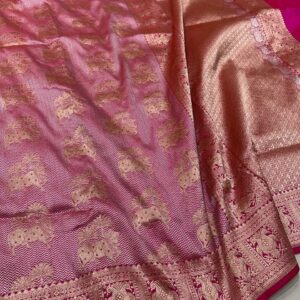 Red Silk Woven With Banarasi....